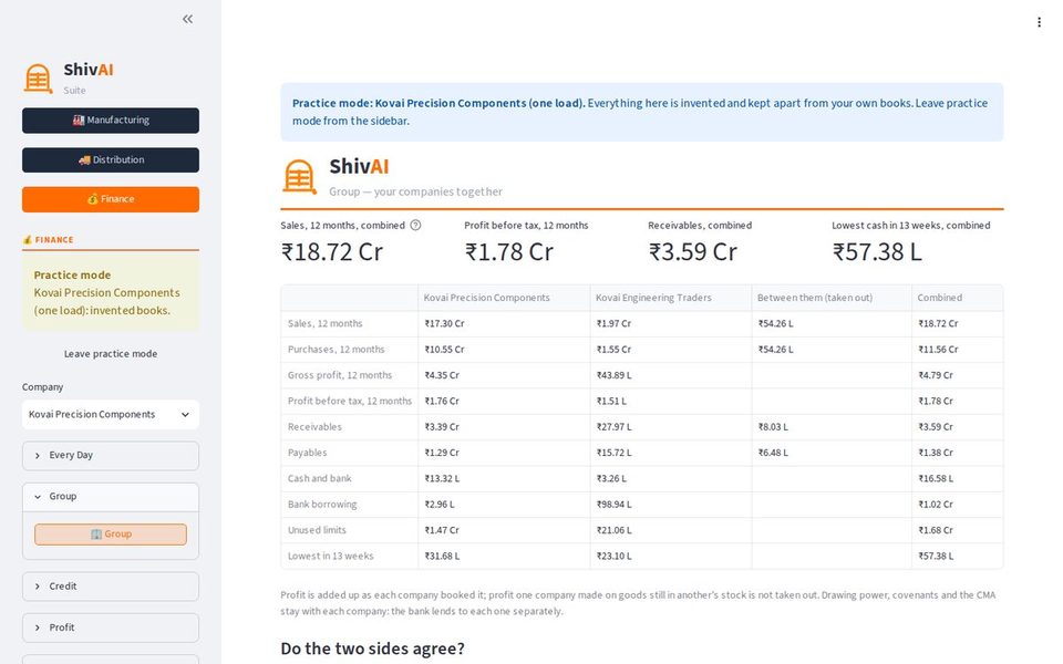 Finance — the group view of all companies